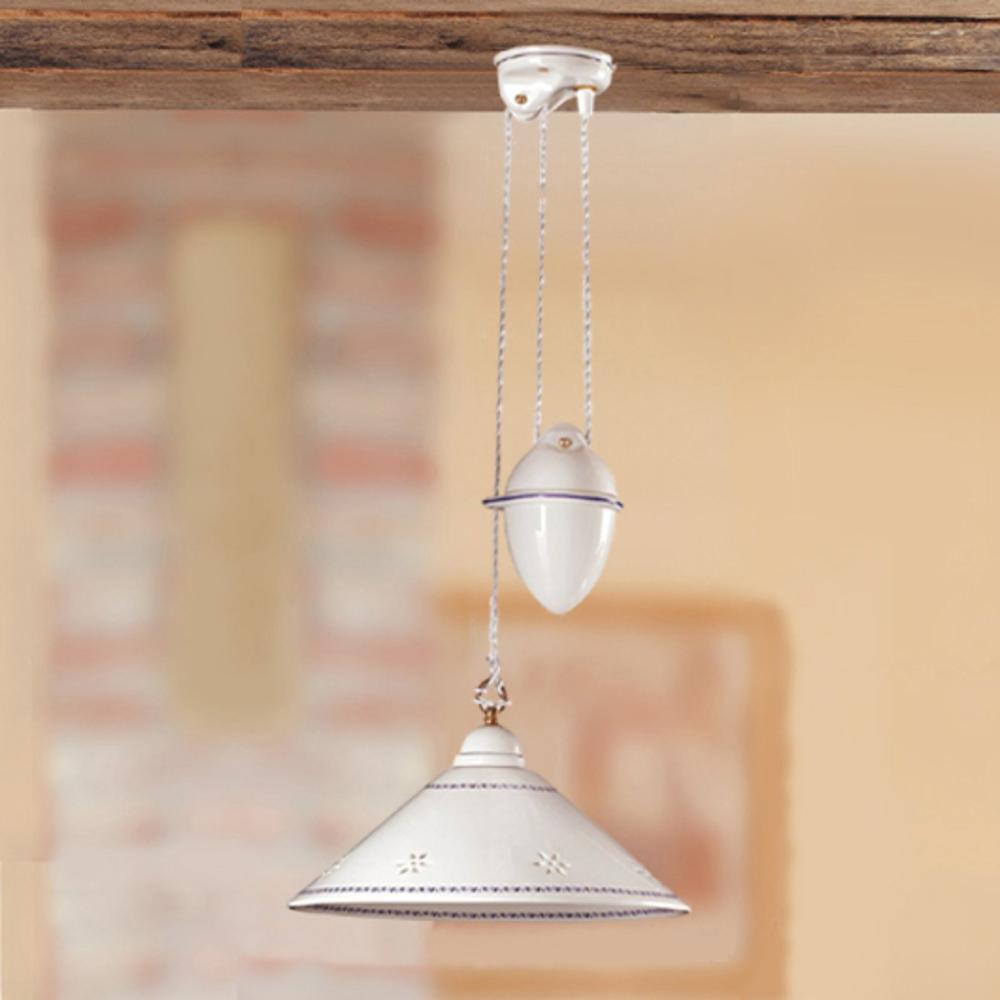 mediterran ellensulyos lampa rusztikus keramia kezzel festett lyukacsos klasszikus vilagitas allithato magassagu olasz toszkan stilusu vintage mintas konyha etkezo nappali.jpg